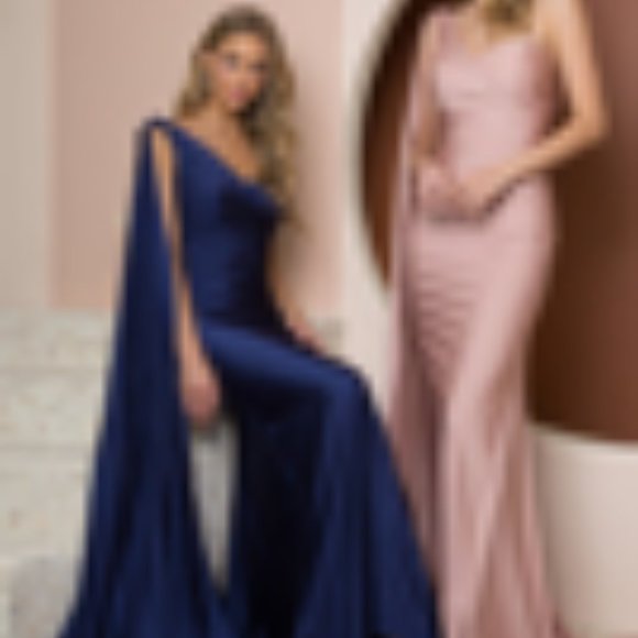 Navy or Dusty rose sheath long bridesmaids mother of the bride dress - Picture 6 of 6